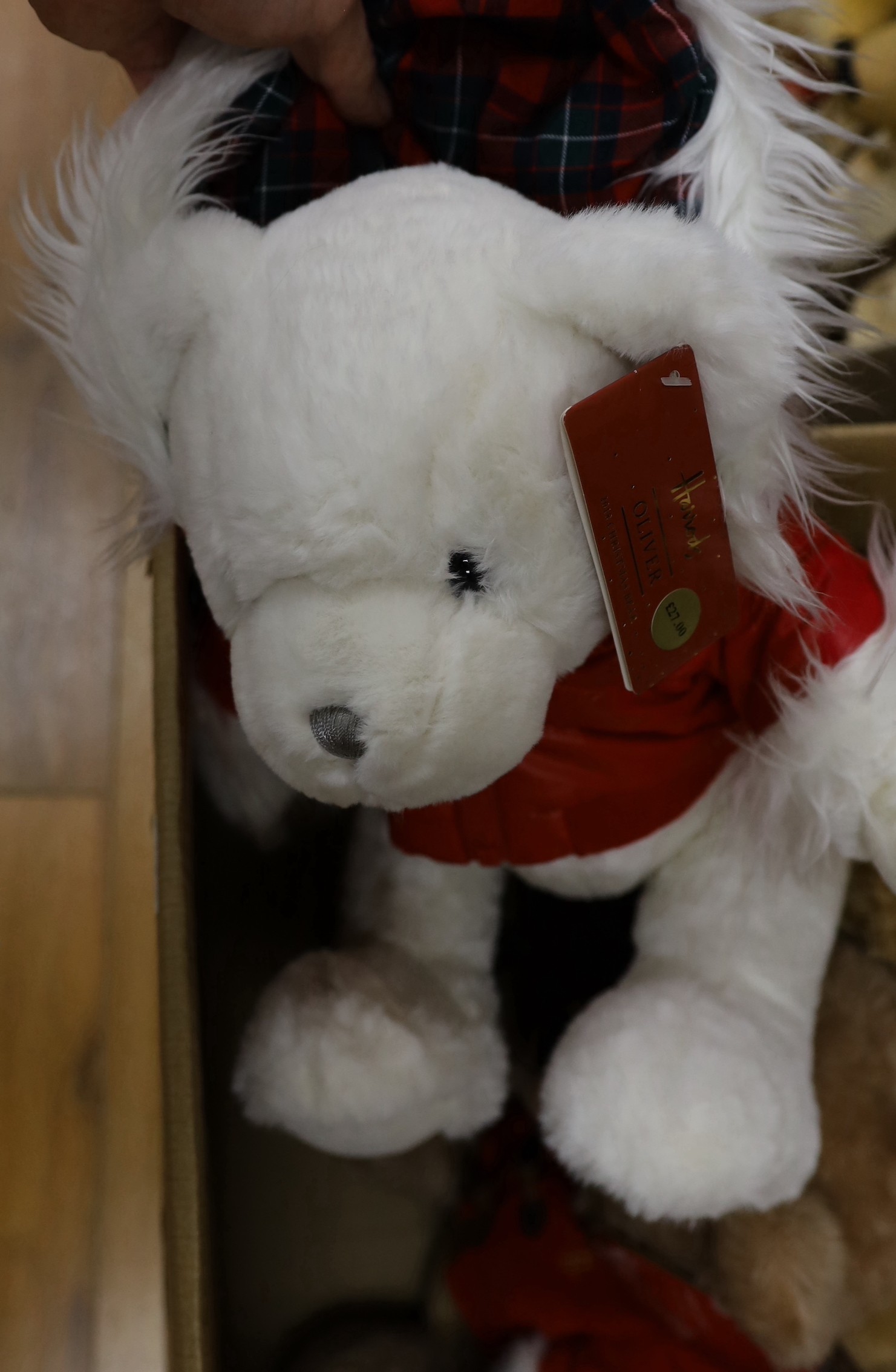 Five Harrods bears, all dressed, original labels, all 40-45cm, excellent condition